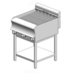 Electric water grill – with base - Direct - 600x700x860mm – 8.16 kW - with 6 resistors - Visvardis GED670BS CAT