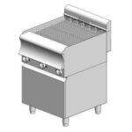 Electric water grill - with cabinet - Direct - 600x600x860mm – 8.16 kW - with 6 heating elements - Visvardis GED660ER CAT