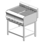 Electric water grill – with base - Direct - 800x700x860mm – 10.88 kW - with 8 resistances - Visvardis GED870BS CAT