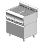Grill νερού ηλεκτρικό - με ερμάριο – Direct - 800x600x860mm – 10,88 kW - με 8 αντιστάσεις - Visvardis GED860ER CAT
