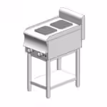 Elektrische Küche mit Basis – 5,2 kW - 2 Kochstellen - 400x700x860mm - Visvardis KE270BS CAT