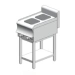 Electric kitchen with base – 5.2 kW - 2 burners - 400x700x860mm - Visvardis KE270BS CAT