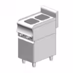 Elektrischer Herd mit Schrank – 6 kW - 2 Kochstellen - 400x900x860mm - Visvardis KE290ER CAT