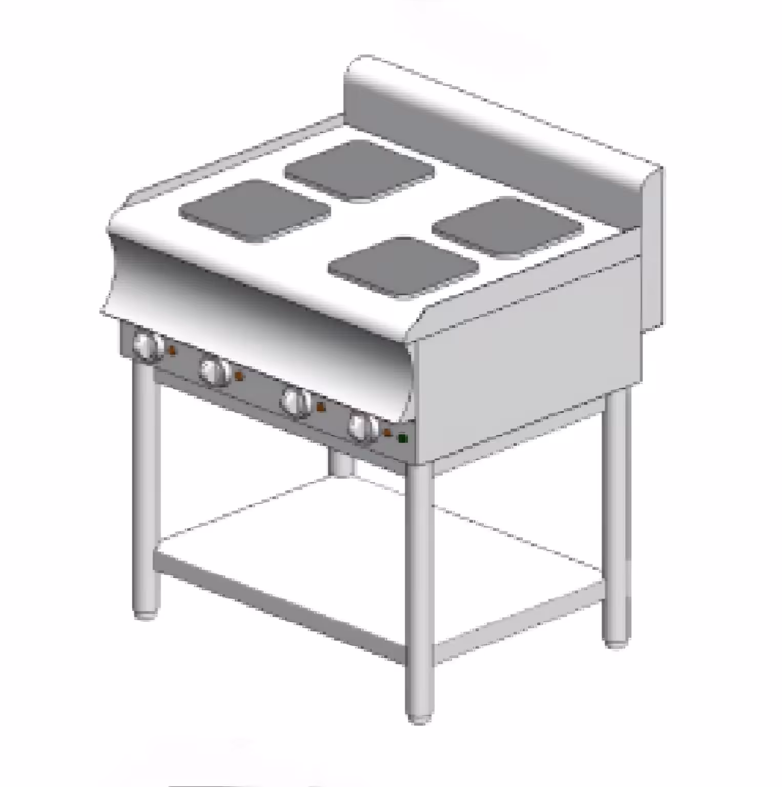 KE470 BS CAT Elektrische Küche mit Untergestell – 10,4 kW - 4 Kochstellen - 800x700x860mm – Visvardis KE470BS CAT – Bild 1