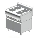Electric kitchen with cabinet – 10.4 kW - 4 burners - KE470ER CAT