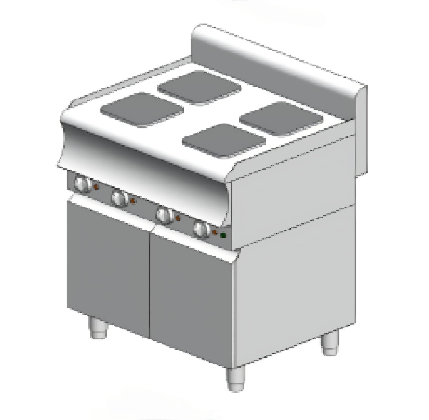 KE470 ER CAT Electric kitchen with cabinet – 12 kW – 4 burners - 800x900x860mm – Visvardis KE490ER CAT - Image 1
