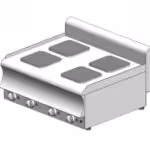 Elektrische Küche - Tischgerät – 10,4 kW - 4 Kochstellen - 800x700x320mm – Visvardis KE470CAT