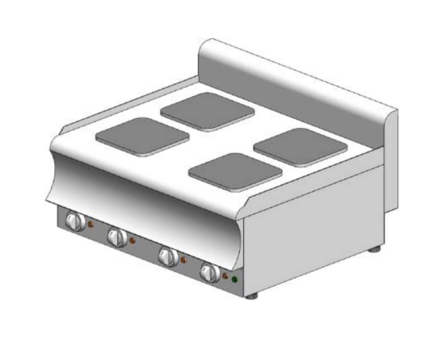 KE470CAT Κουζίνα ηλεκτρική - επιτραπέζια – 10,4 kW - 4 εστίες - 800x700x320mm – Visvardis KE470CAT - Image 1
