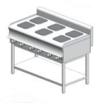Electric kitchen with base – 15.6 kW - 6 burners - 1200x700x860mm - Visvardis KE670BS CAT