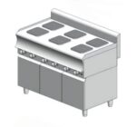 Κουζίνα ηλεκτρική με ερμάριο – 15,6 kW - 6 εστίες - 1200x700x860mm - Visvardis KE670ER CAT