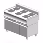 Elektrischer Herd mit Schrank – 15,6 kW - 6 Kochstellen - 1200x700x860mm - Visvardis KE670ER CAT