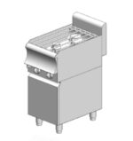 Gas kitchen – with cabinet - 12 kW - 2 high-efficiency burners - 400x900x860mm - Visvardis KG290ER CAT