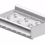 Gasherd - Tischmodell - 37 kW - 6 Hochleistungsbrenner - 1200x900x320mm - Visvardis KG690CAT