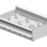 Κουζίνα αερίου - επιτραπέζια - 35 kW - 6 καυστήρες υψηλής απόδοσης - 1200x700x320mm - Visvardis KG670CAT