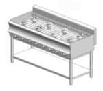 Gas stove – with base - 48 kW - 8 high-efficiency burners - 1600x900x860mm - Visvardis KG890BS CAT
