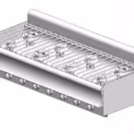 Gas-Küche - Tischmodell - 48 kW - 8 Hochleistungsbrenner - 1600x900x320mm - Visvardis KG890CAT