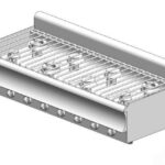 Gas kitchen - tabletop - 44 kW - 8 high-efficiency burners - 1600x700x320mm - Visvardis KG870CAT