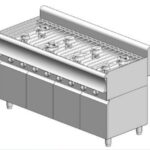 Κουζίνα αερίου – με ερμάριο - 48 kW - 8 καυστήρες υψηλής απόδοσης - 1600x900x860mm - Visvardis KG890ER CAT