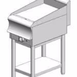 Elektrisches Plattenspieler mit glatter Platte (Hartchrom) - mit Basis - einfach - 400x700x860mm - 3,5 kW - Visvardis PE170(CR)BS CAT