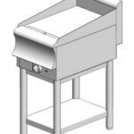 Electric plate with smooth surface (hard chrome) - with base - single - 400x600x860mm - 3.0 kW - Visvardis PE160(CR)BS CAT