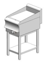Electric plate with smooth surface - with base - single - 400x700x860mm - 3.5 kW - Visvardis PE170BS CAT
