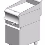 Elektrische Platte mit glatter Oberfläche (hartverchromt) - mit Schrank - einfach - 400x700x860mm - 3,5 kW - Visvardis PE170(CR)ER CAT