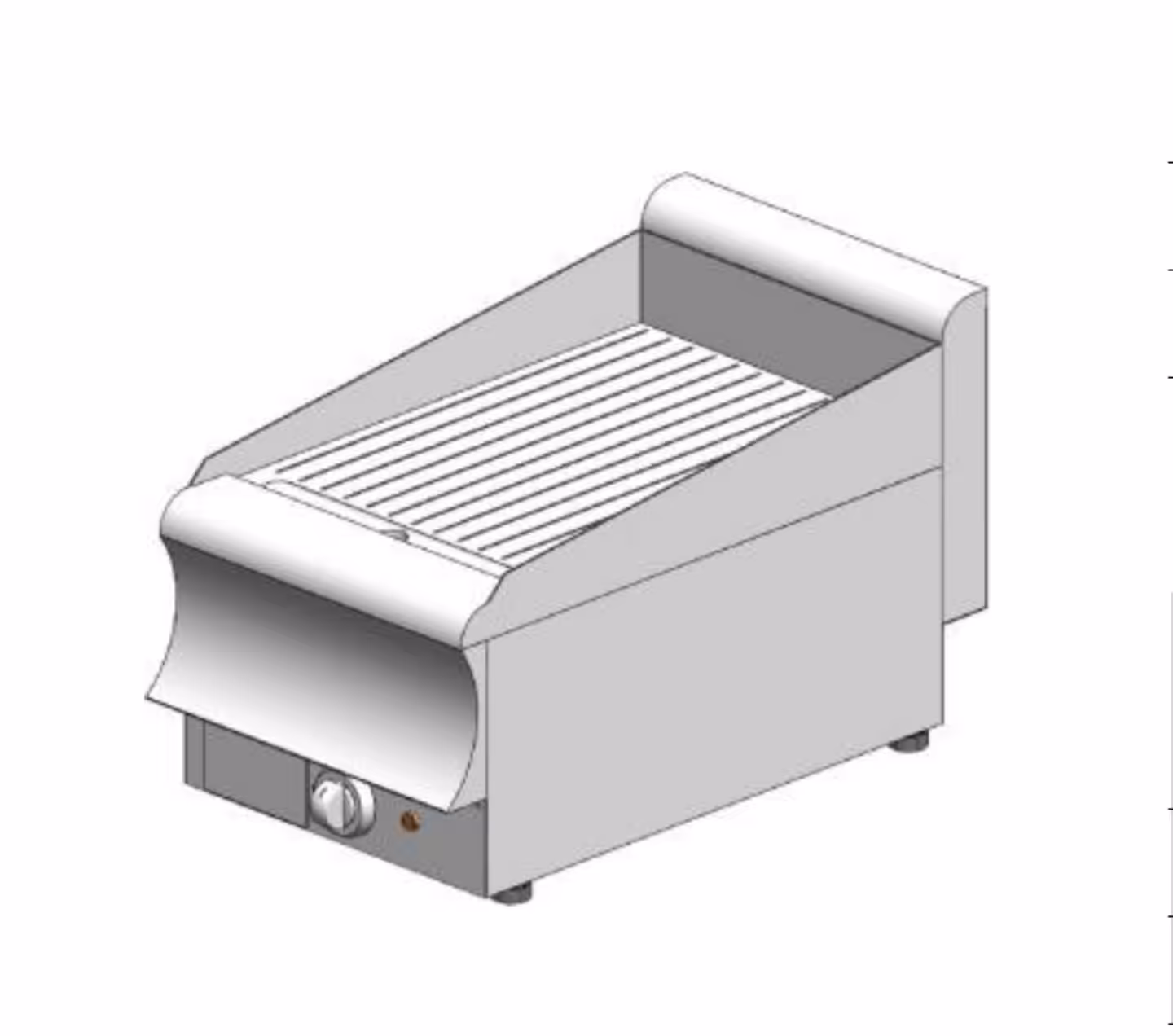 PE160R CAT Elektrische Platte - gestreift - Tischmodell - einfach - 400x900x320mm - 6,0 kW - Visvardis PE190R CAT – Bild 1