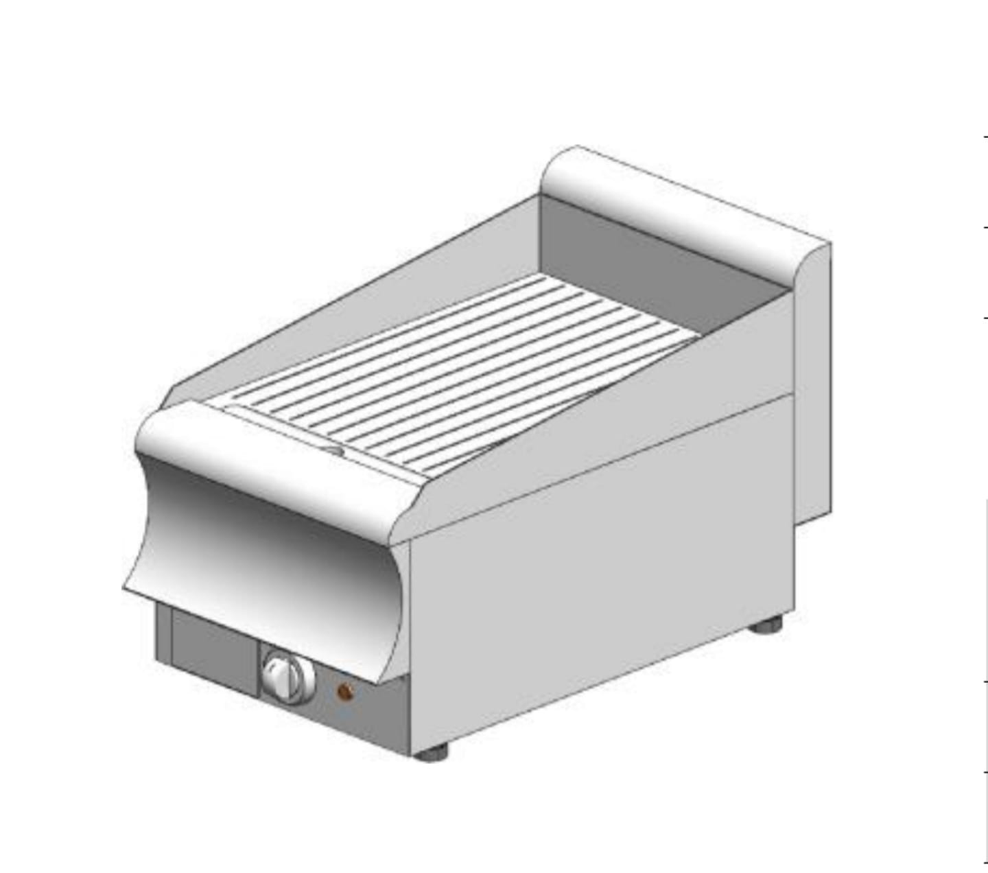PE160R CAT Electric plate ribbed - tabletop - single - 400x700x320mm - 3.5 kW - Visvardis PE170R CAT - Image 1