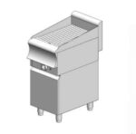 Electric plate ribbed - with cabinet - single - 400x700x860mm - 3.5 kW - Visvardis PE170R ER CAT