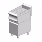 Platte elektrisch gerippt - mit Schrank - einfach - 400x700x860mm - 3,5 kW - Visvardis PE170R ER CAT