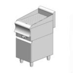 Electric plate ribbed - with cabinet - single - 400x600x860mm - 3 kW - Visvardis PE160R ER CAT