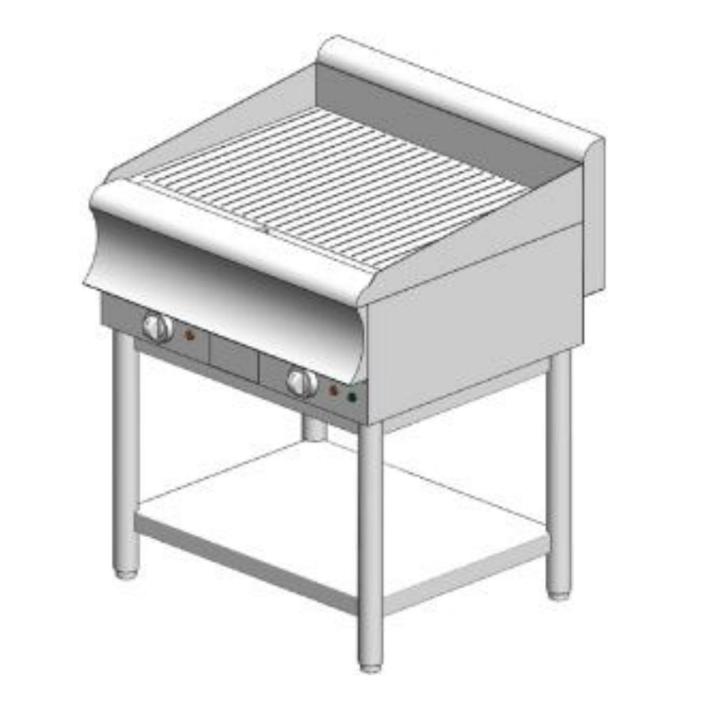 PE260R BS CAT Electric griddle - with base - double - 750x700x860mm - 8.1 kW - Visvardis PE270R BS CAT - Image 1