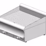 Platte elektrisch gerippt (Hartchrom) - Tischmodell - doppelt - 750x600x320mm - 7,5 kW - Visvardis PE260R (CR)CAT