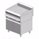 Plato elektrisches Riffelblech - mit Schrank - doppelt - 750x900x860mm - 12 kW - Visvardis PE290R ER CAT