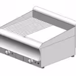 Platte elektrisch gerippt / glatt (hartverchromt) - Tischmodell - doppelt - 750x900x320mm - 12 kW - Visvardis PE290R/L (CR)CAT