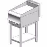 Gasplatte mit glatter Platte - mit Fuß - einfach - 400x600x860mm - 7,5 kW - Visvardis PG160BS CAT
