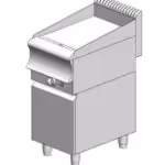 Gasplatte mit glatter Platte (hartverchromt) - mit Schrank - einfach - 400x600x860mm - 7,5 kW - Visvardis PG160(CR)ER CAT