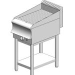 Gas plate ribbed - with base - single - 400x700x860mm - 7.9 kW - Visvardis PG170R BS CAT