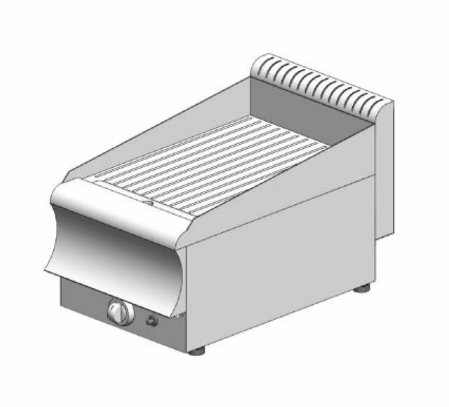 PG160R CR CAT Gasplatte gerippt (Hartchrom) - Tischmodell - einfach - 400x600x320mm - 7,5 kW - Visvardis PG160R(CR)CAT – Bild 1