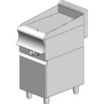 Gas plate ribbed - with cabinet - single - 400x600x860mm - 7.5 kW - Visvardis PG160R ER CAT