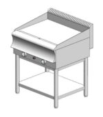Gas plate with smooth surface - with base - double - 750x700x860mm - 15.8 kW - Visvardis PG270BS CAT