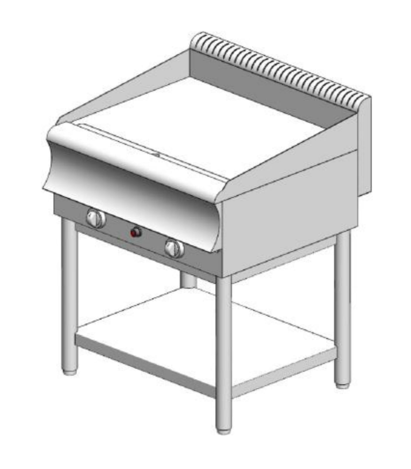 PG260BS CAT Gas plate with smooth surface - with base - double - 750x700x860mm - 15.8 kW - Visvardis PG270BS CAT - Image 1