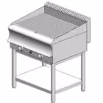 Gasplatte gerippt - mit Basis - doppelt - 750x900x860mm - 19 kW - Visvardis PG290R BS CAT
