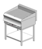 Gas plate ribbed - with base - double - 750x900x860mm - 19 kW - Visvardis PG290R BS CAT