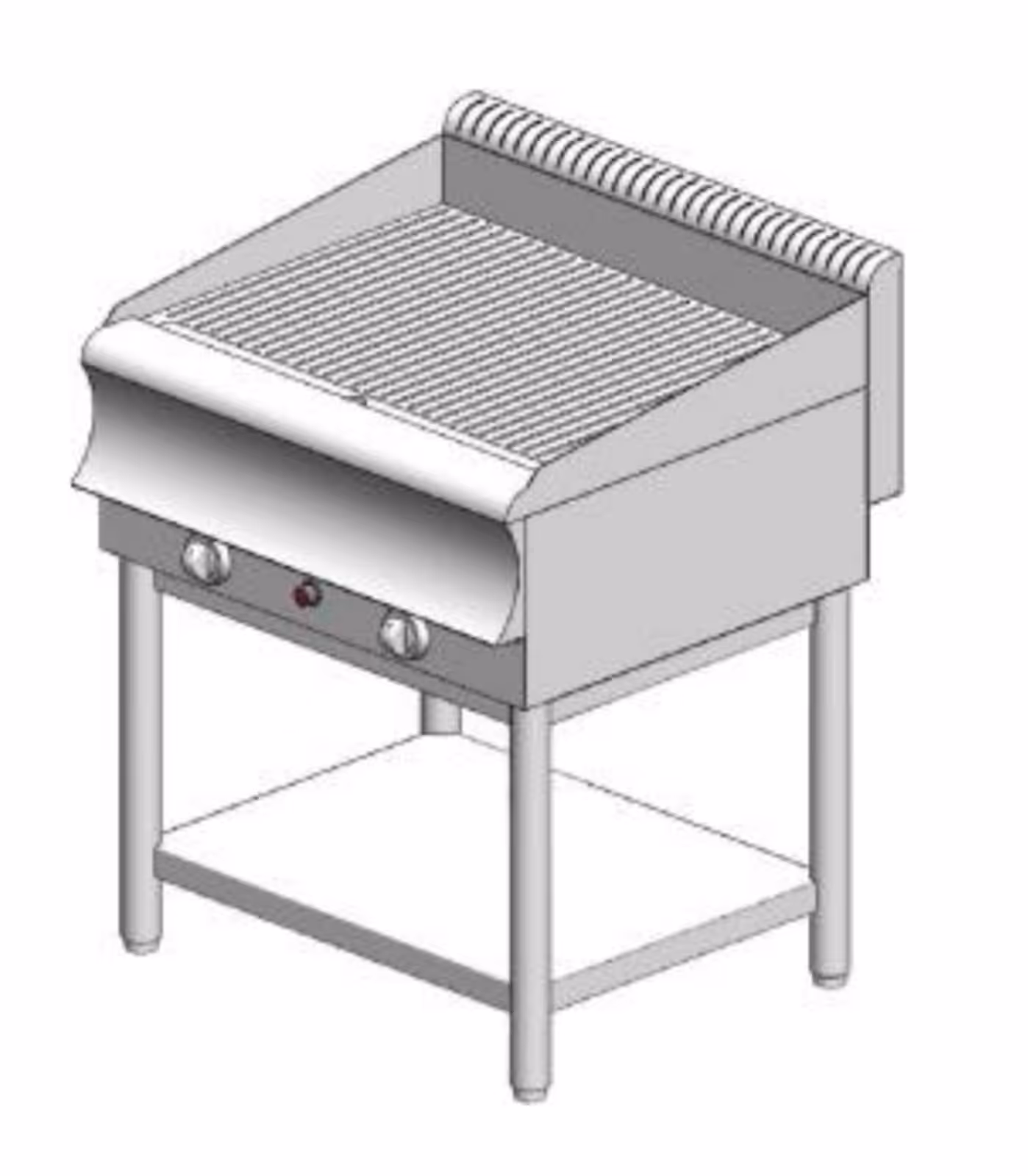 PG260R BS CAT Gasplatte gerippt - mit Basis - doppelt - 750x900x860mm - 19 kW - Visvardis PG290R BS CAT – Bild 1