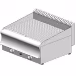 Gasplatte gerippt (Hartchrom) - Tischmodell - doppelt - 750x900x320mm - 19 kW - Visvardis PG290R (CR) CAT