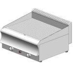 Gas plate ribbed (hard chrome) - double tabletop - 750x600x320mm - 15 kW - Visvardis PG260R (CR) CAT