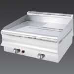 Gas plate ribbed / smooth (hard chrome) - tabletop - double - 750x600x320mm - 15 kW - Visvardis PG260R/L (CR) CAT