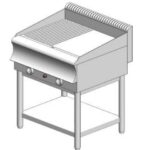 Πλατώ αερίου ραβδωτό / λείο - με βάση - διπλό - 750x600x860mm - 15 kW - Visvardis PG260R/L BS CAT