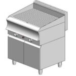 Gas hob ribbed - with cabinet - double - 750x900x860mm - 19 kW - Visvardis PG290R ER CAT